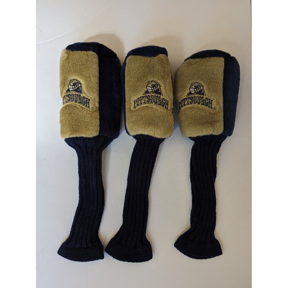 Team Effort Golf NFL 3-Piece Plush Headcover Gtaphite Set Pittsburgh Panthers